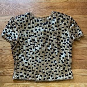 Vintage Sequin Leopard Evening Shirt